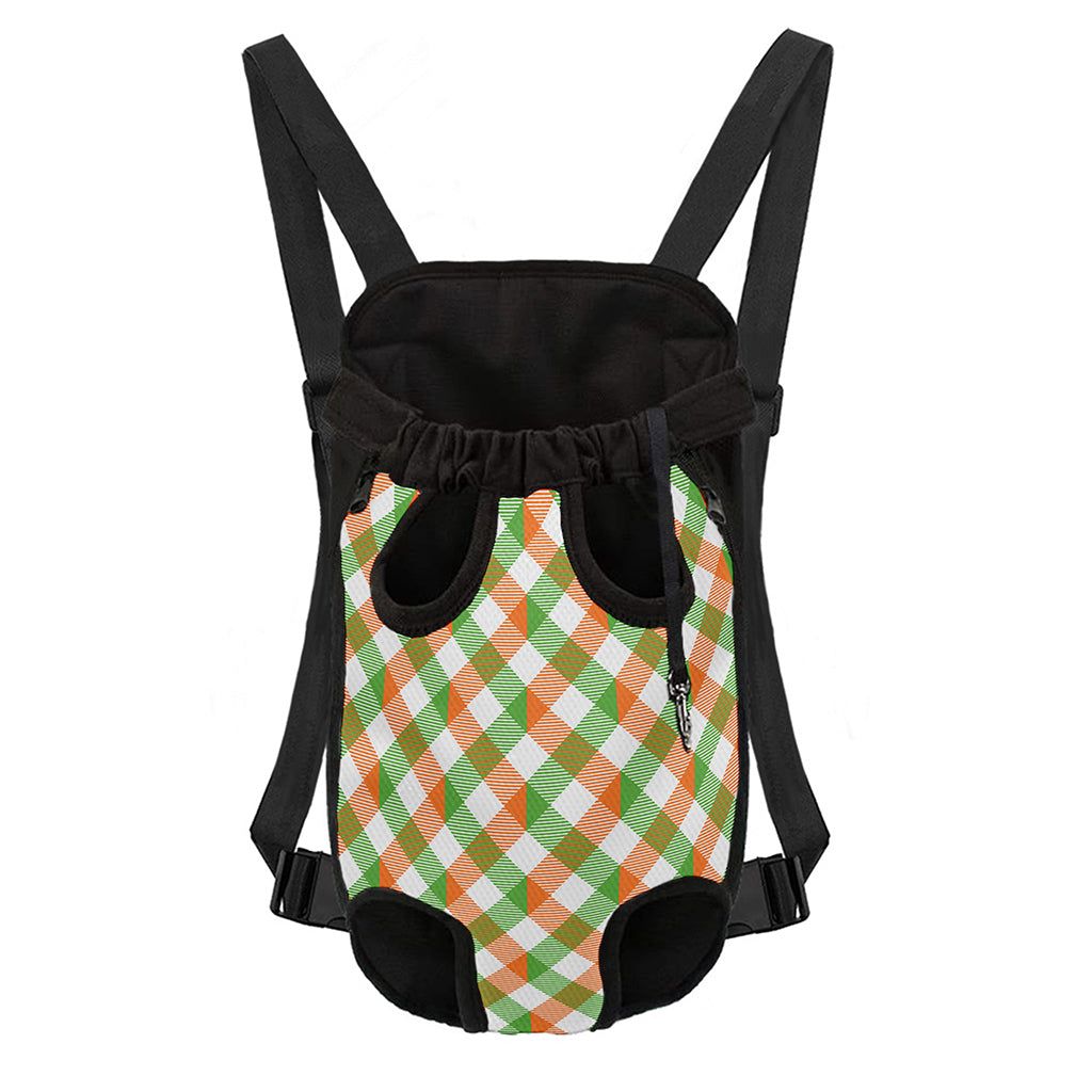 Irish Plaid Saint Patrick's Day Print Pet Carrier Backpack