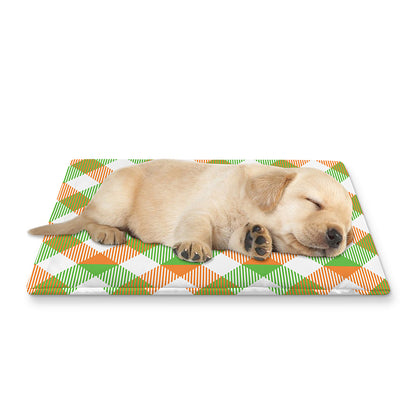 Irish Plaid Saint Patrick's Day Print Pet Cooling Mat Cover