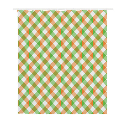 Irish Plaid Saint Patrick's Day Print Polyester Shower Curtain
