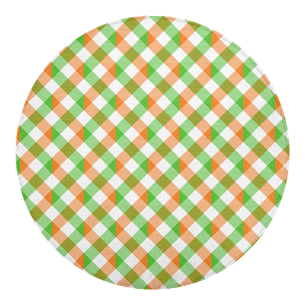 Irish Plaid Saint Patrick's Day Print Round Blanket