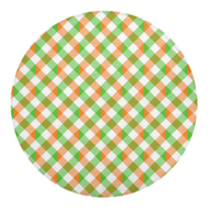 Irish Plaid Saint Patrick's Day Print Round Blanket
