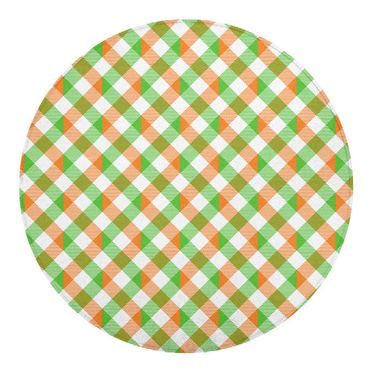 Irish Plaid Saint Patrick's Day Print Round Blanket