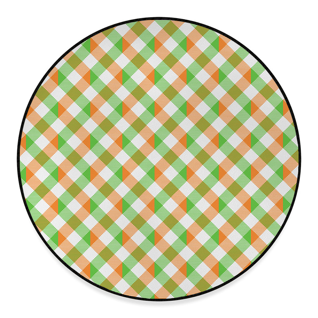 Irish Plaid Saint Patrick's Day Print Round Floor Mat