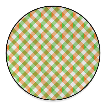 Irish Plaid Saint Patrick's Day Print Round Floor Mat