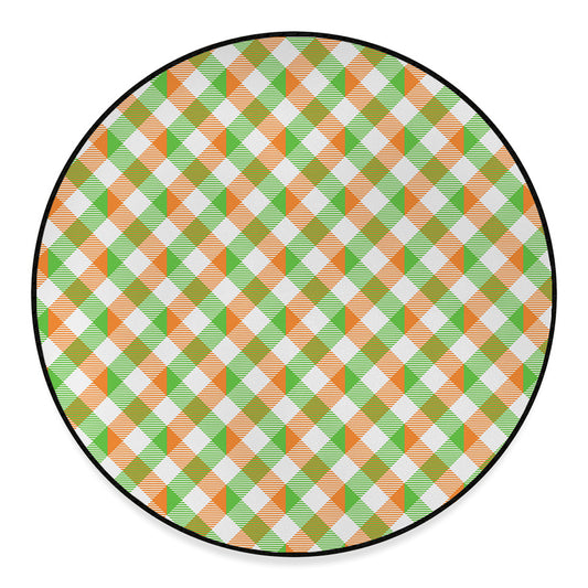 Irish Plaid Saint Patrick's Day Print Round Floor Mat