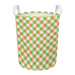Irish Plaid Saint Patrick's Day Print Round Laundry Basket