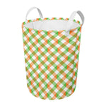 Irish Plaid Saint Patrick's Day Print Round Laundry Basket