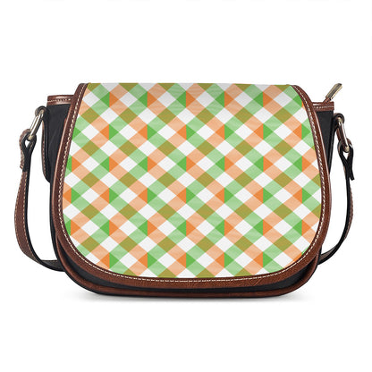 Irish Plaid Saint Patrick's Day Print Saddle Bag