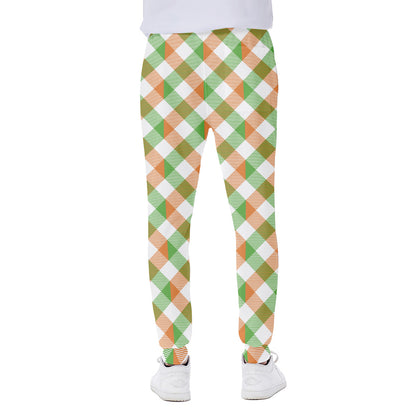 Irish Plaid Saint Patrick's Day Print Scuba Joggers