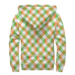 Irish Plaid Saint Patrick's Day Print Sherpa Lined Zip Up Hoodie