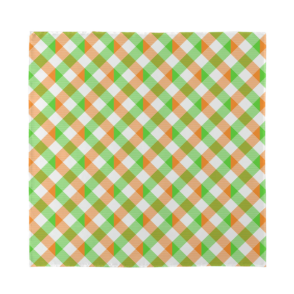 Irish Plaid Saint Patrick's Day Print Silk Bandana