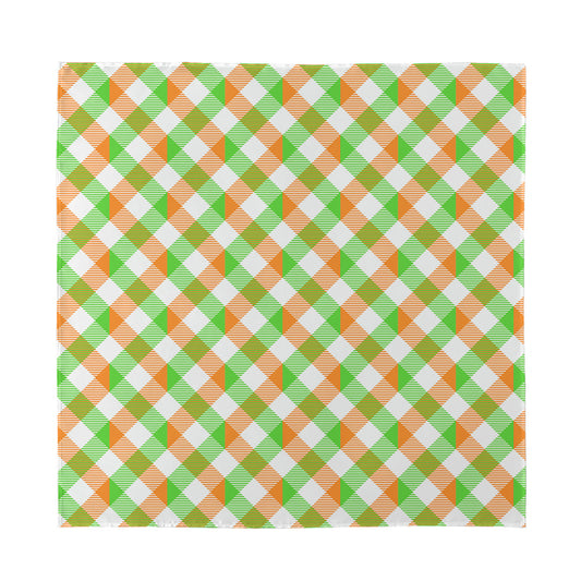 Irish Plaid Saint Patrick's Day Print Silk Bandana