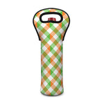 Irish Plaid Saint Patrick's Day Print Single Neoprene Wine Tote