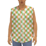Irish Plaid Saint Patrick's Day Print Sleeveless Baseball Jersey