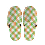 Irish Plaid Saint Patrick's Day Print Slippers