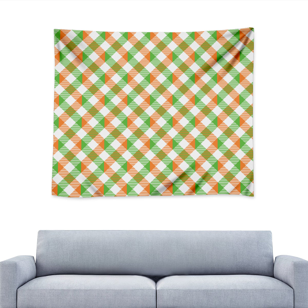 Irish Plaid Saint Patrick's Day Print Tapestry