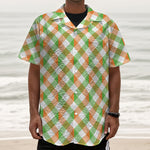 Irish Plaid Saint Patrick's Day Print Textured Short Sleeve Shirt