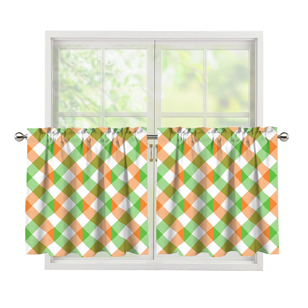 Irish Plaid Saint Patrick's Day Print Tier Curtains