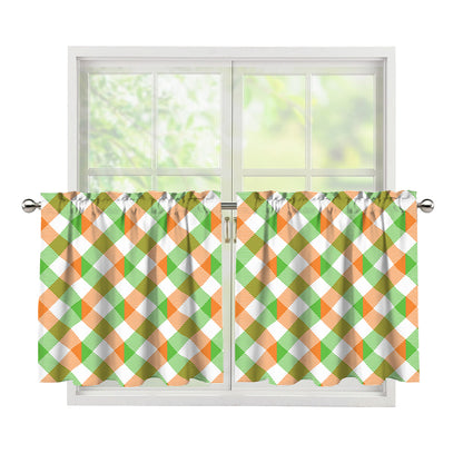 Irish Plaid Saint Patrick's Day Print Tier Curtains