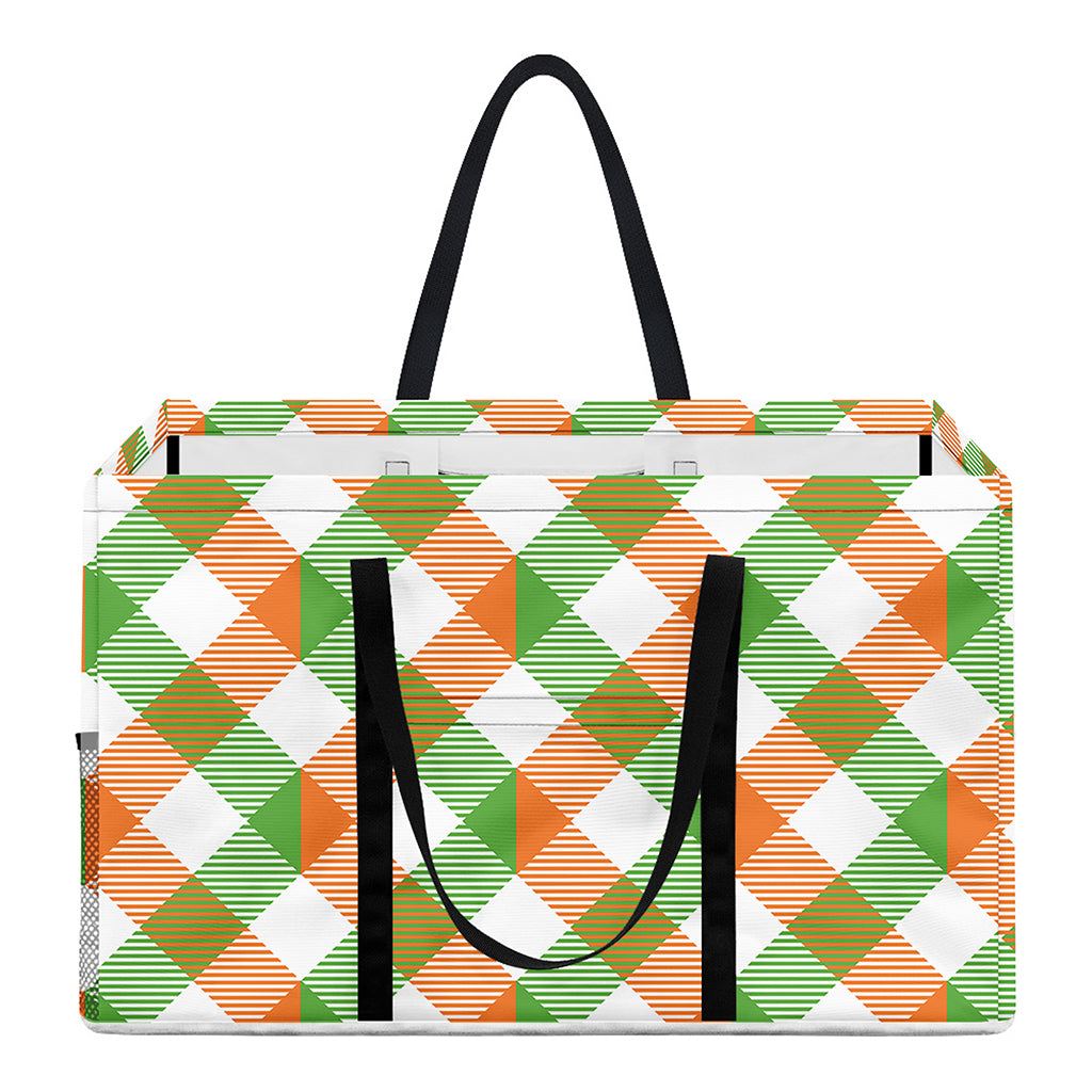 Irish Plaid Saint Patrick's Day Print Utility Tote Bag