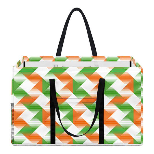 Irish Plaid Saint Patrick's Day Print Utility Tote Bag