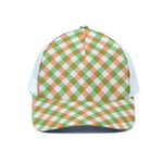 Irish Plaid Saint Patrick's Day Print White Mesh Trucker Cap