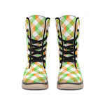 Irish Plaid Saint Patrick's Day Print Winter Boots