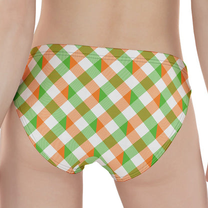 Irish Plaid Saint Patrick's Day Print Women's Panties