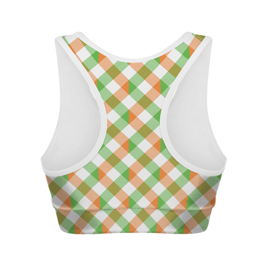 Irish Plaid Saint Patrick's Day Print Women's Sports Bra