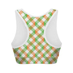 Irish Plaid Saint Patrick's Day Print Women's Sports Bra