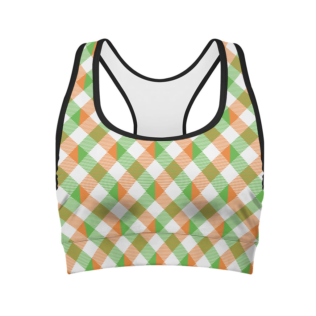 Irish Plaid Saint Patrick's Day Print Women's Sports Bra