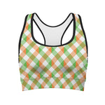 Irish Plaid Saint Patrick's Day Print Women's Sports Bra