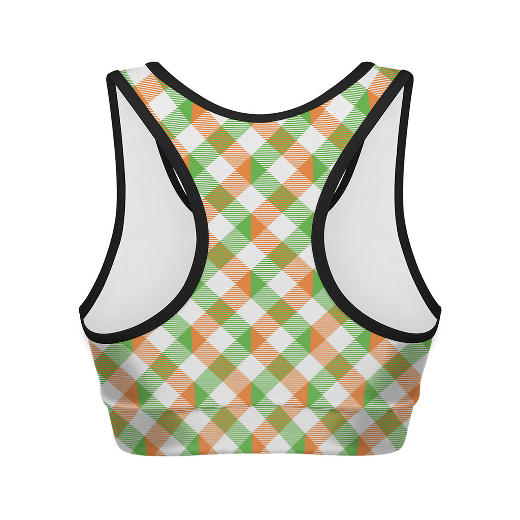 Irish Plaid Saint Patrick's Day Print Women's Sports Bra