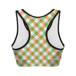 Irish Plaid Saint Patrick's Day Print Women's Sports Bra