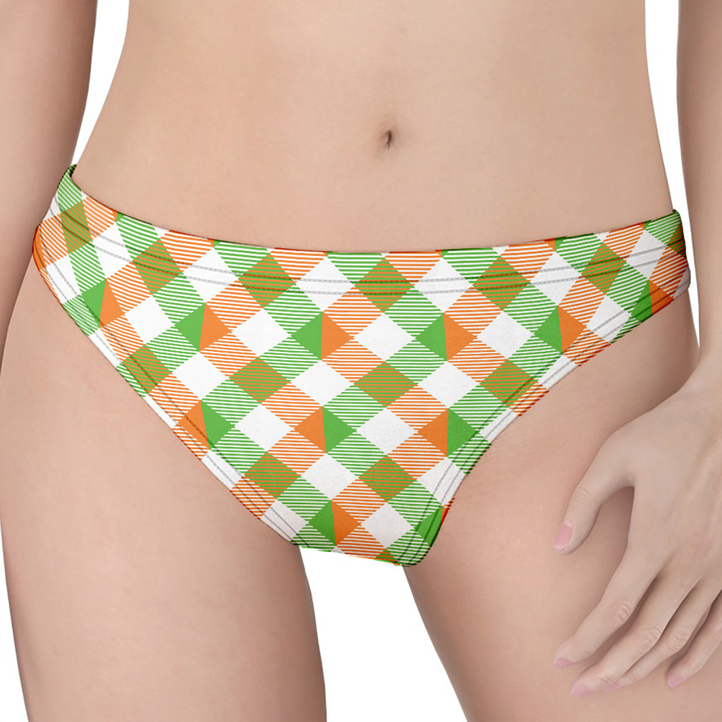 Irish Plaid Saint Patrick's Day Print Women's Thong