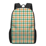 Irish Plaid St. Patrick's Day Print 17 Inch Backpack