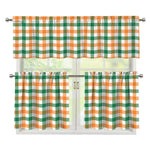 Irish Plaid St. Patrick's Day Print 3 Piece Kitchen Curtains