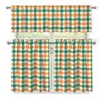 Irish Plaid St. Patrick's Day Print 3 Piece Kitchen Curtains
