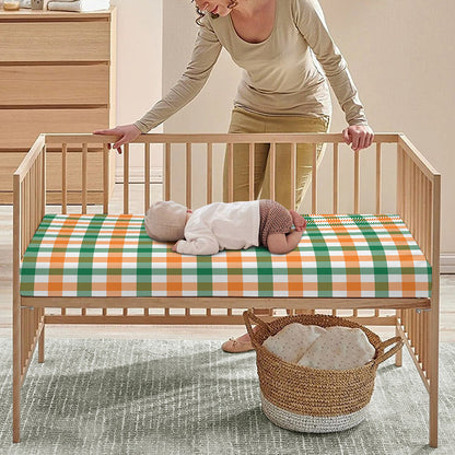 Irish Plaid St. Patrick's Day Print Baby Crib Sheet