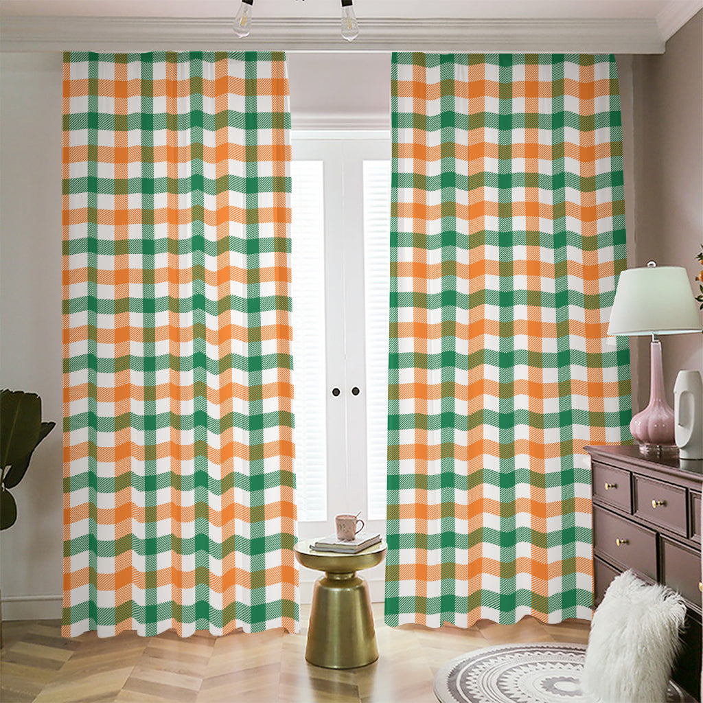 Irish Plaid St. Patrick's Day Print Blackout Pencil Pleat Curtains