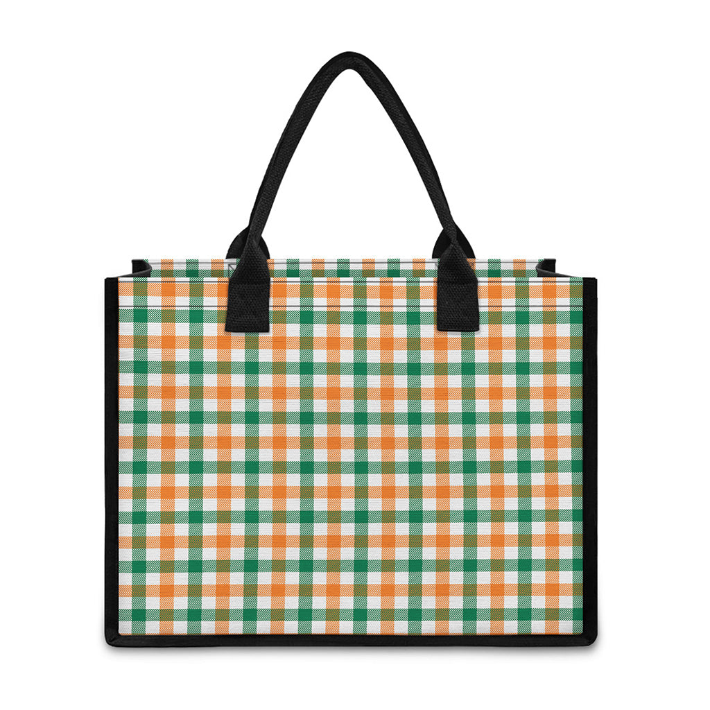 Irish Plaid St. Patrick's Day Print Canvas Tote Bag