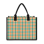 Irish Plaid St. Patrick's Day Print Canvas Tote Bag
