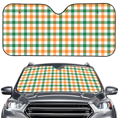 Irish Plaid St. Patrick's Day Print Car Windshield Sun Shade