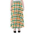 Irish Plaid St. Patrick's Day Print Chiffon Maxi Skirt