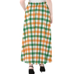 Irish Plaid St. Patrick's Day Print Chiffon Maxi Skirt