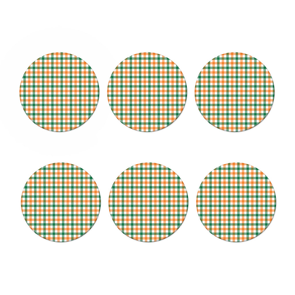 Irish Plaid St. Patrick's Day Print Coaster Set