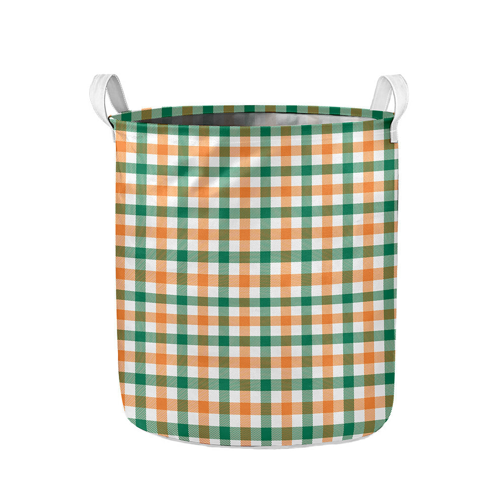 Irish Plaid St. Patrick's Day Print Collapsible Laundry Basket