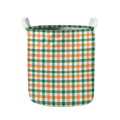 Irish Plaid St. Patrick's Day Print Collapsible Laundry Basket