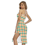 Irish Plaid St. Patrick's Day Print Cross Back Cami Dress