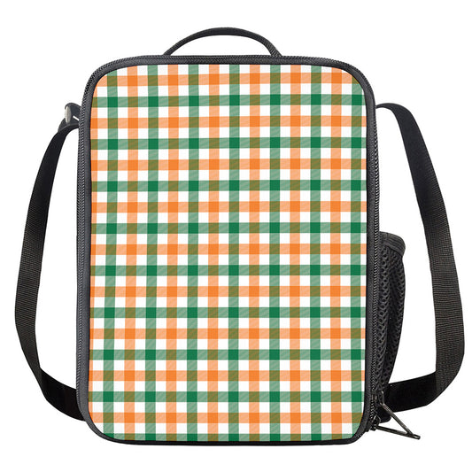 Irish Plaid St. Patrick's Day Print Crossbody Lunch Bag